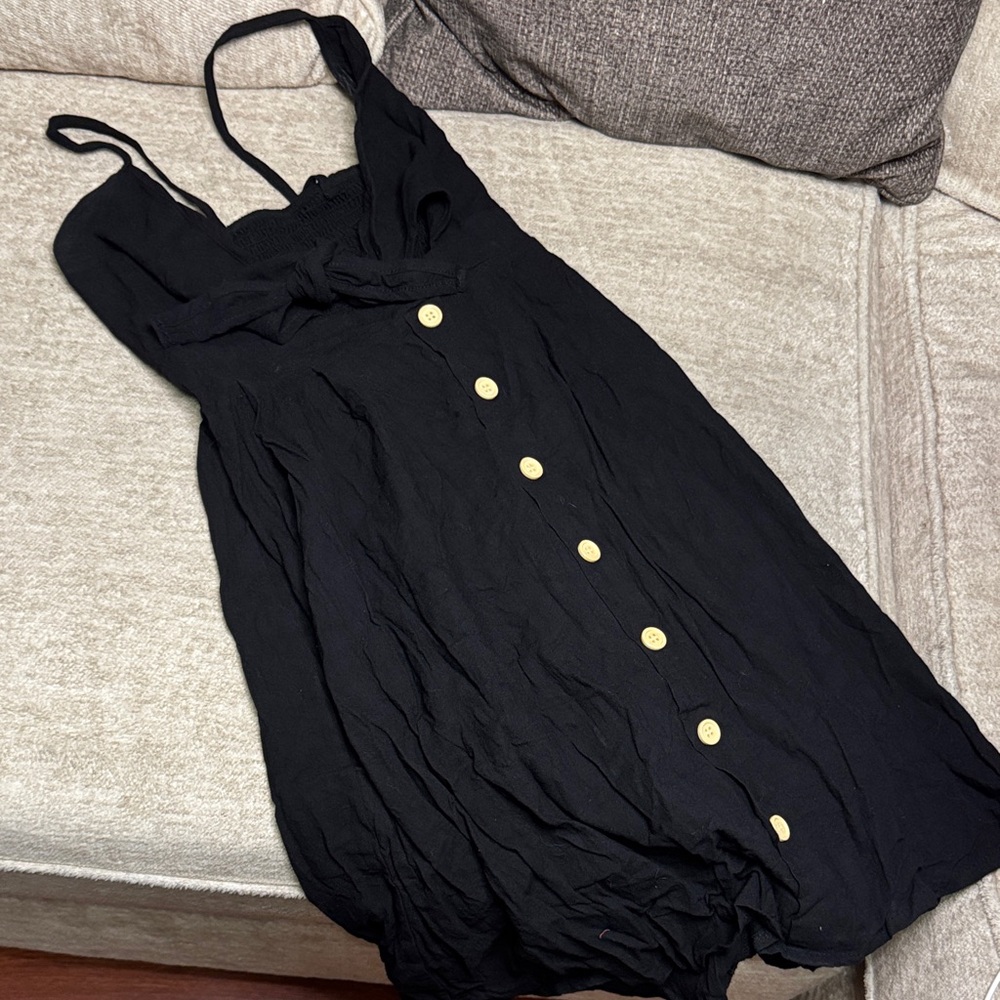 Women’s size L Black Button-Down Summer Dress
